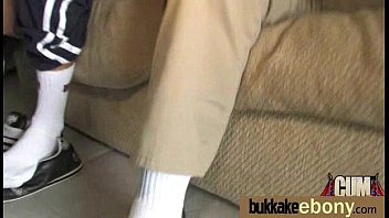 Ebony Babe Sucks Too Many White Cocks 28 - interracial, blowjob, group, cocks, gangbang, oral, bukkake - Video 5000461