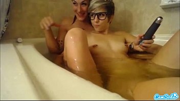 Amazing Lesbian Teens Maturbating In Bathtub And Trying To Squirt