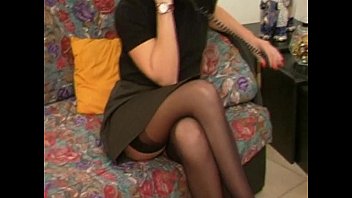 Sex On The Phone Of A Cute Brunette At Home