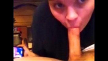 Horny Wife Deepthroat Husband Dick On Couch _ Swallow A Mouth Full