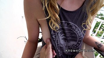 Girlfriend Bangs Big Cock On The Balcony