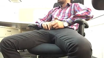 Indian Guy Mastrubating Flashing Big Dick In Office