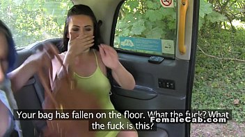 Fake Taxi Driver Fisting Beside Her Cab Outdoor