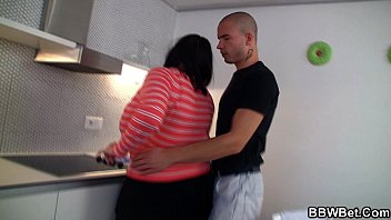 Busty Big Belly Plumper Is Fucked On Red Couch