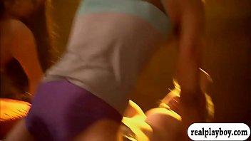 Two Sexy Hot Ladies Learning Pole Dancing And Have Fun