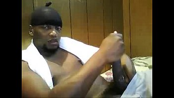 Black Man Stroking Huge Cock On Webcam - Sexyladcams.com