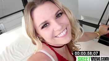 Dirty Blonde Teases And Gives A Slurping Blowjob