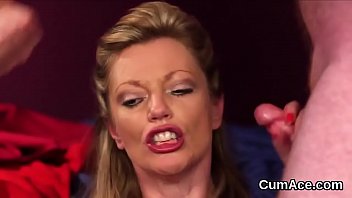 Hot Sex Kitten Gets Jizz Shot On Her Face Eating All The Cum