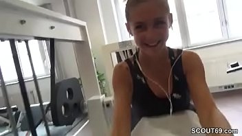 Small German Teen Seduce Stranger To Fuck In Gym