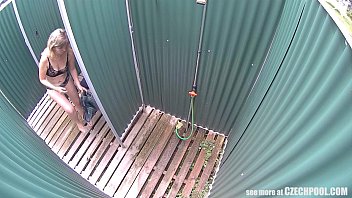 Czech Blonde Milf Cought In Public Shower