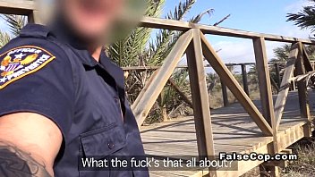 Fake Cop Gets Deep Throat On The Beach