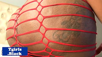 Bigass Nubian Shemale Strokes Her Black Cock