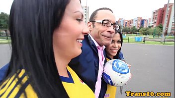 Columbian Shemales Threeway Fuck With Male