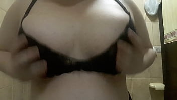 Cute Fat Girl Playing With Her Boobs