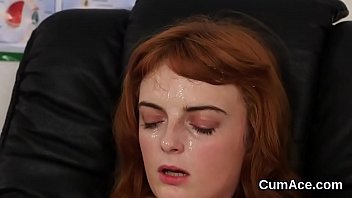 Frisky Peach Gets Cumshot On Her Face Eating All The Ejaculate