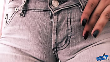 Huge Natural Tits Teen Wearing Tight Denim Shorts. Deep Cameltoe!