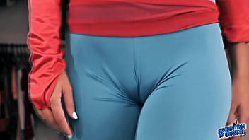 Sexy Babe Big Boobs Round Ass Sexy Cameltoe Pussy In Tight Spandex