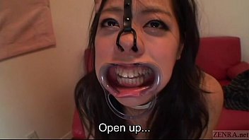 Subtitled Bizarre Japanese Facial Destruction Blowjob