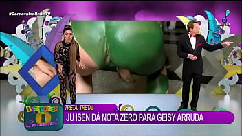Cu Verde Ju Isen Mostra Demais Enquanto Faz Agachamento Ao Vivo Na Redetv