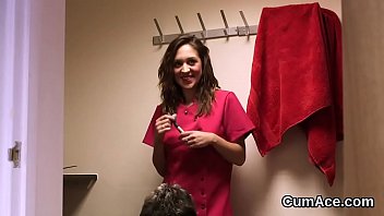 Naughty Doll Gets Cum Load On Her Face Eating All The Cream