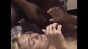 Blonde Gets Skewered At Both Ends With Two Juicy Black Cocks