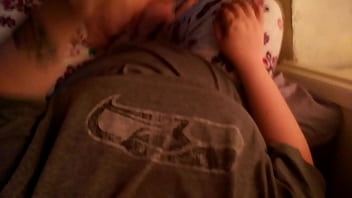 Sexy Bbw Wife Gets Interrupted While Giving Hubby A Blowjob