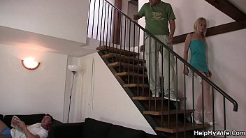 Girl In White Stockings Rides Another Cock