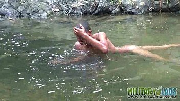Unruly Private Sucking Off His Senior - sucking, outdoor, blowjob, uniform, oral, gay, twink, military, latino - Video 4744723