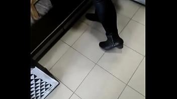 Candid Blonde Milf Boots