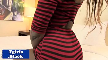 Ebony Tgirl Jerking Dick After Shaking Ass