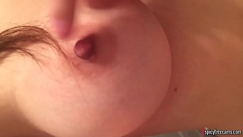 Asian With Huge Tits Shows Off In The Bathroom