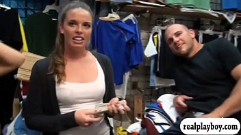 Hot Brunette Babe Pursuaded To Fuck Hard For Some Money