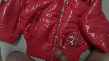 Cum On My Girlfriend' Shiny Nylon Jacket