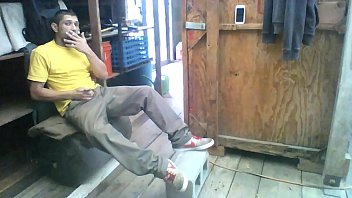 Jerking Off In Shed At Work-