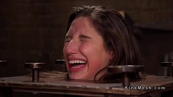 Slave In Bondage Props Gagged Big Cock