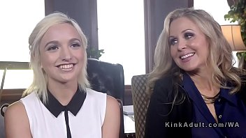 Tied Up Blonde Got Anal Strap On