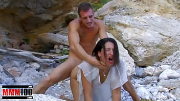 Beautifull Brunette Babe Fucked Hard At The Beach