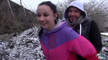 Myfirstpublic Frozen Busty Babe Spread Legs To Fake Agent For Few Promises