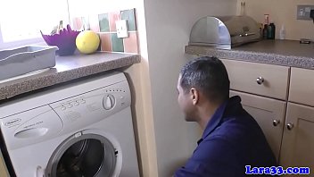 Stockinged English Cougar Fucking Plumber