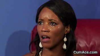 Sexy Centerfold Gets Jizz Load On Her Face Swallowing All The Ejaculate