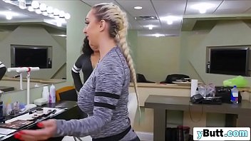 Busty Blonde Gets Black Cock In Pussy From Behind