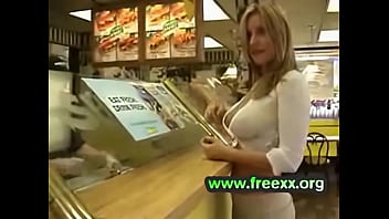 Very Sexy Blond Exposing Her Body In Public