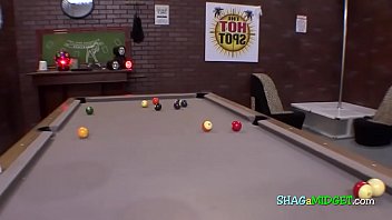 Midget Turned On While Playing Pool
