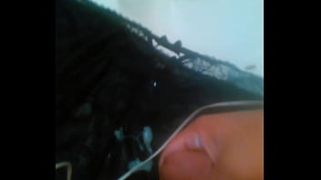 Cum On Black Lace Panties