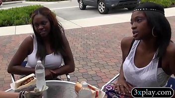 Two Sexy Ebony Babes Flashed Big Boobs