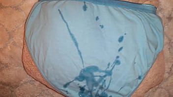 Jerk And Cum On Wifes Blue Panties