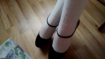 White Stockings High Heels Cumshot