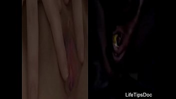 Beautiful Lady With Dark Man Using Banana