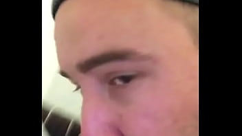 Piss Drinking Fag In Bathroom