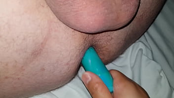 Fucking My Ass With Her Blue Vibrator